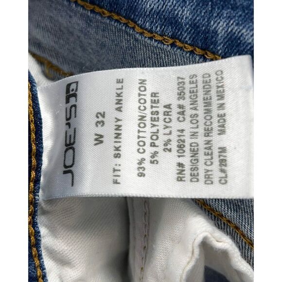 Joe's Blue Denim Skinny Ankle Jeans The Berrnie Distresses NWOT - Picture 4 of 10